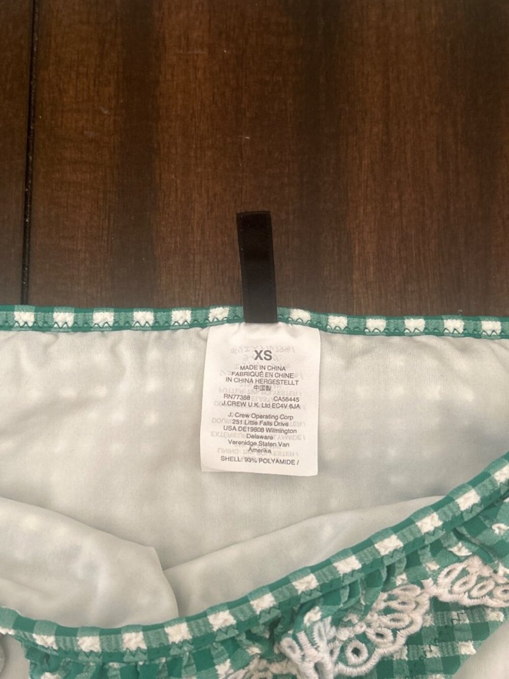 J.Crew Green Gingham & Lace Ruffle Bikini Set Size XS Women's Swimwear - Picture 6 of 15